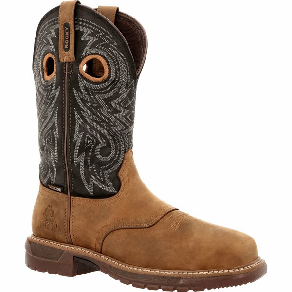 Rocky Original Ride FLX Waterproof Composite Toe Western Boot, BROWN, M, Size 10 RKW0391